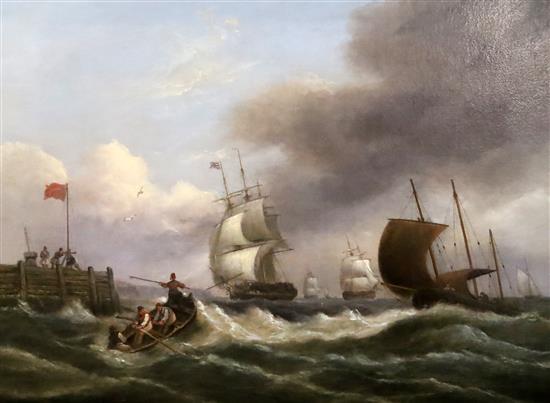 Thomas Luny (1759-1837) Merchantman coming in to Teignmouth 19.25 x 26in.